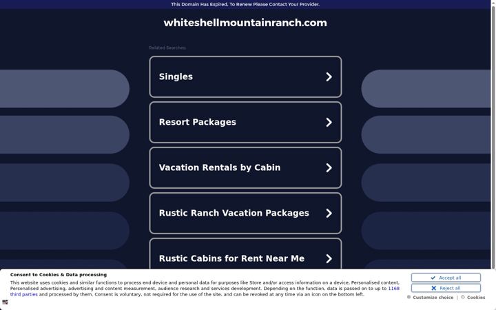 Screenshot of whiteshellmountainranch.com