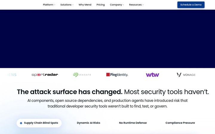 Screenshot of whitesourcesoftware.com