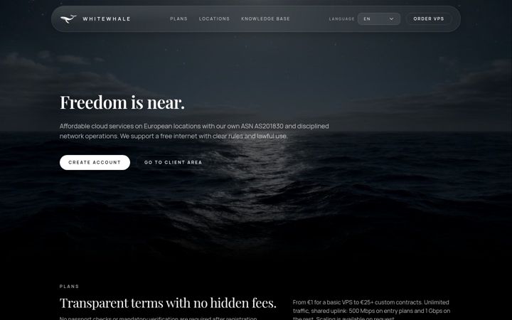 Screenshot of whitewhale.help