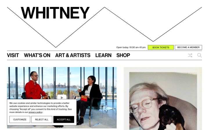 Ekrano kopija whitney.org