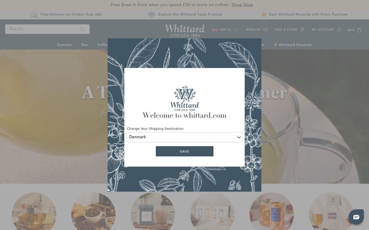 Screenshot of whittard.co.uk
