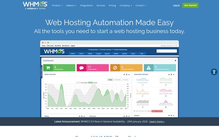 Képernyőkép: whmcs.com