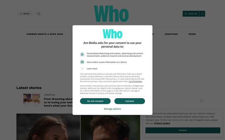 Screenshot of who.com.au
