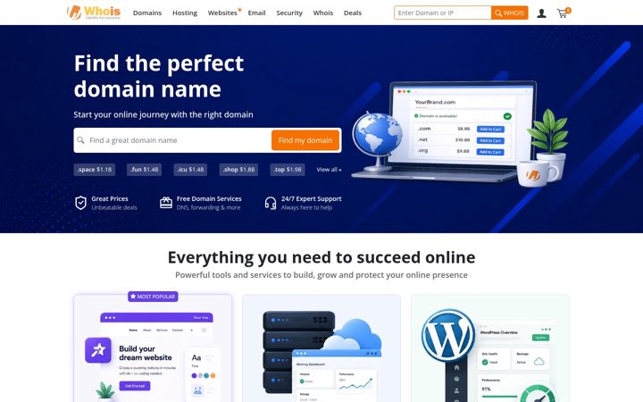 Zrzut ekranu whois.com