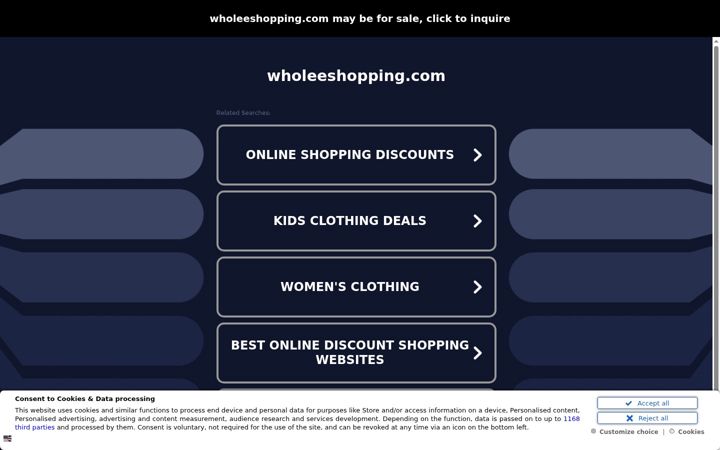 Screenshot of wholeeshopping.com
