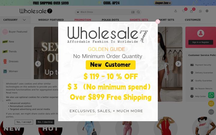 Screenshot of wholesale7.net