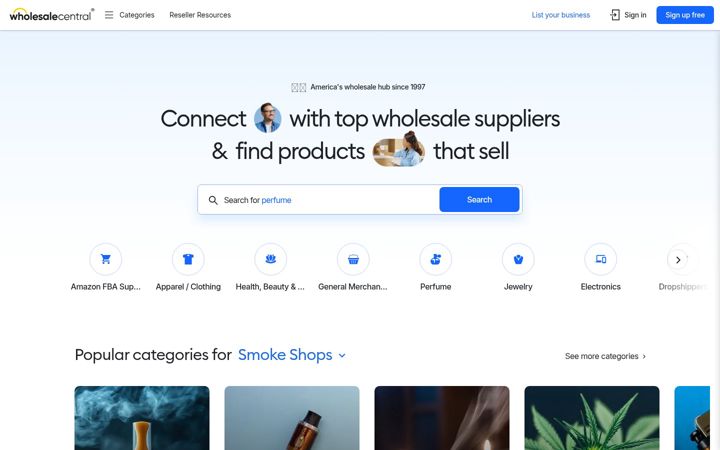 Screenshot of wholesalecentral.com