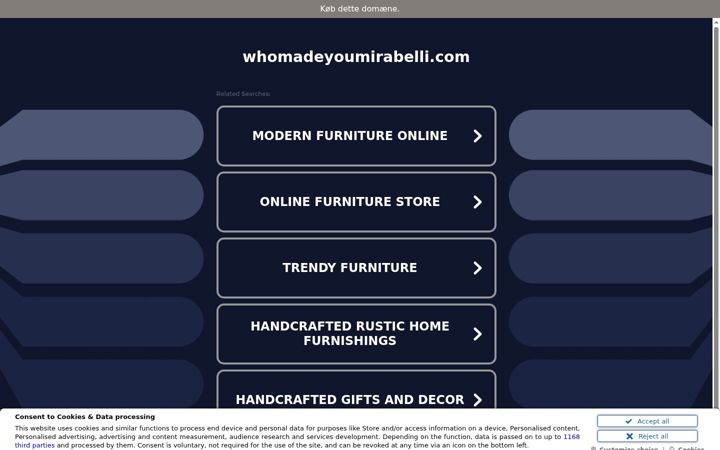 Screenshot of whomadeyoumirabelli.com