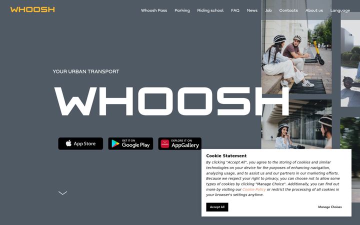 Screenshot of whoosh.bike