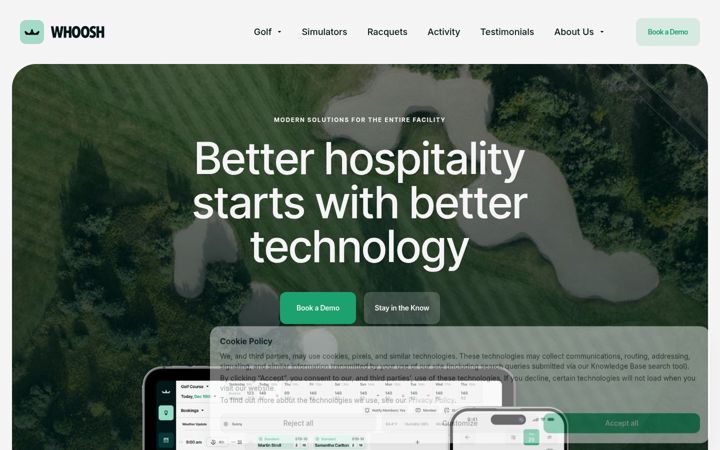 Screenshot of whoosh.io