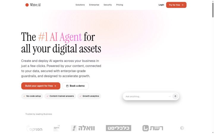 Screenshot of whtvr.ai