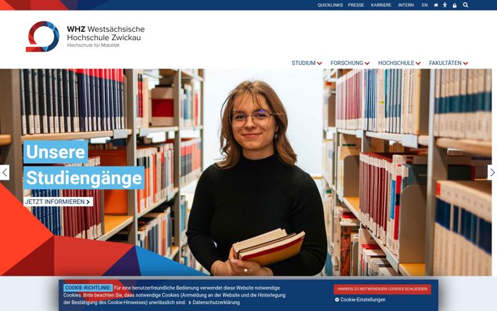 Screenshot of whz.de