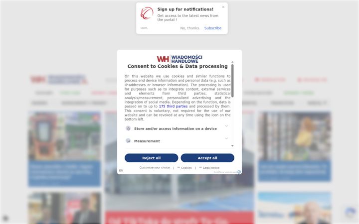 Screenshot of wiadomoscihandlowe.pl
