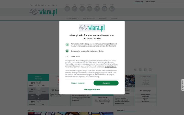 Screenshot of wiara.pl