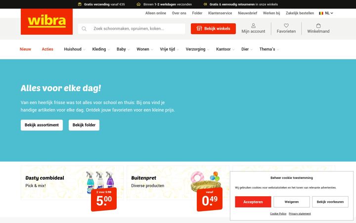 Screenshot of wibra.be
