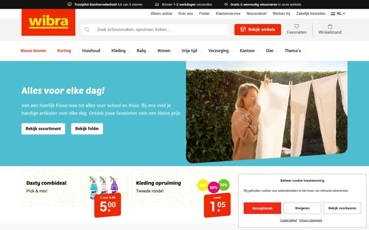 Screenshot of wibra.nl
