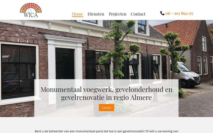 Screenshot of wica.nl