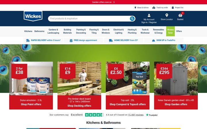 Screenshot ta' wickes.co.uk