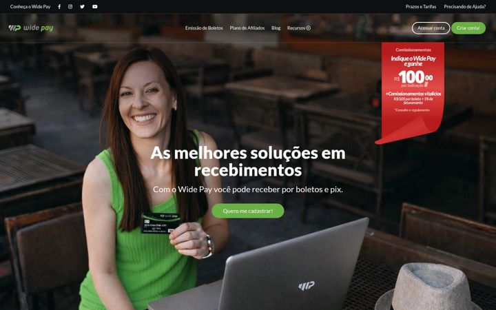 Screenshot of widepay.com.br