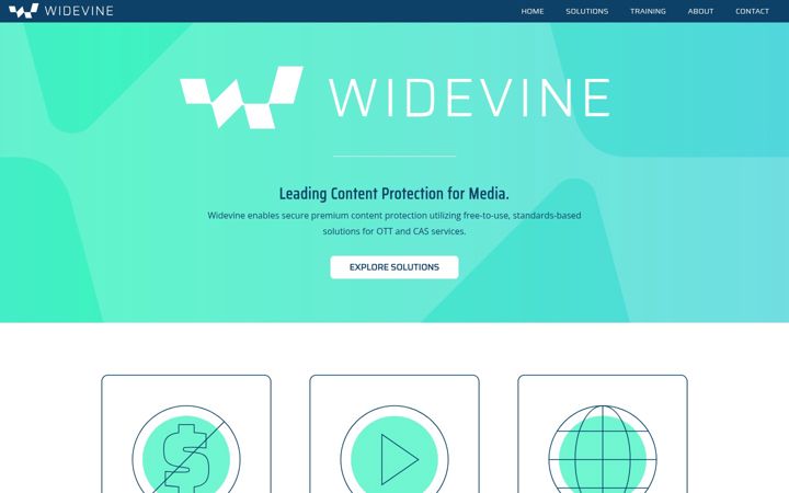 Screenshot of widevine.com