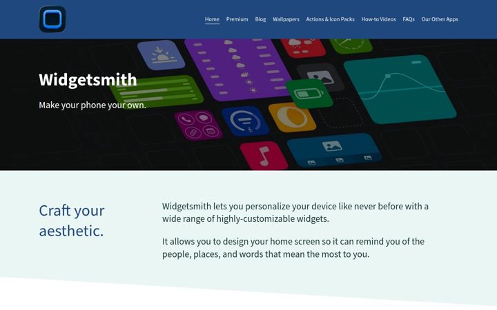 Screenshot of widgetsmith.app