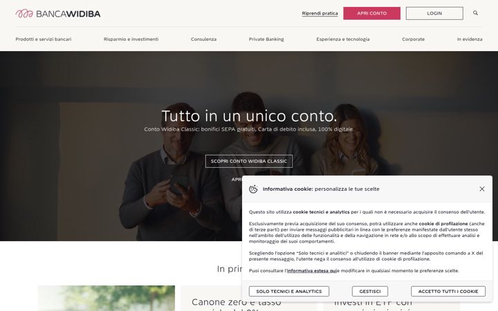 Screenshot of widiba.it