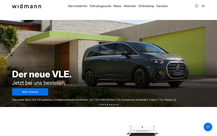 Posnetek zaslona widmannbewegt.de
