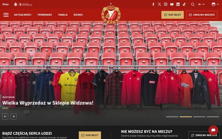 Screenshot of widzew.com