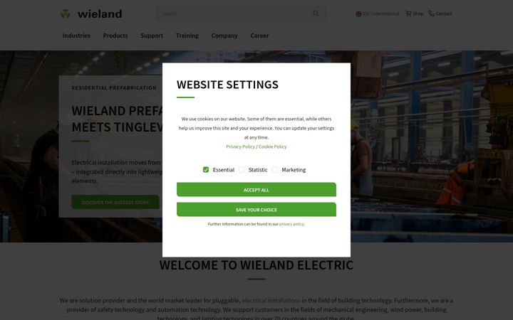 Screenshot of wieland-electric.com