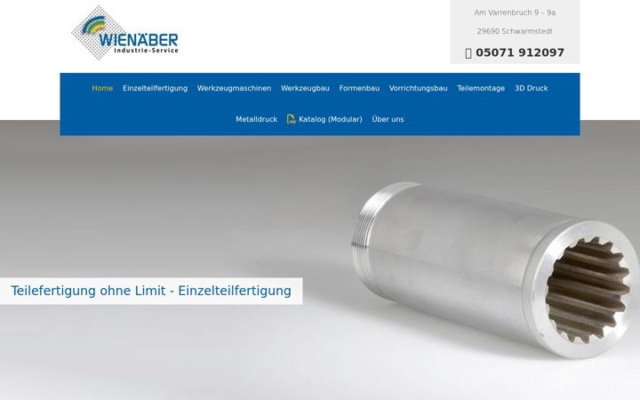 Skärmbild av wienaeber-industrieservice.de