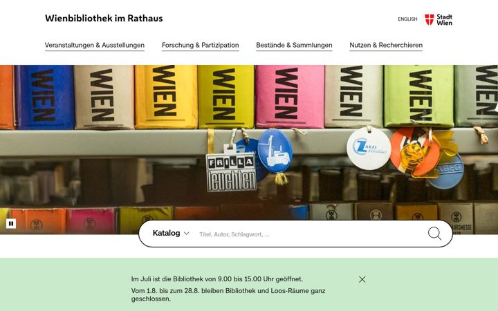 Screenshot of wienbibliothek.at