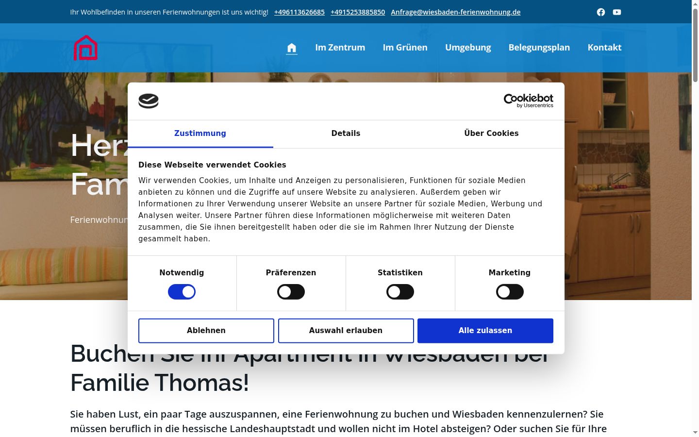Screenshot tal-banner tal-kunsens muri qabel kwalunkwe interazzjoni