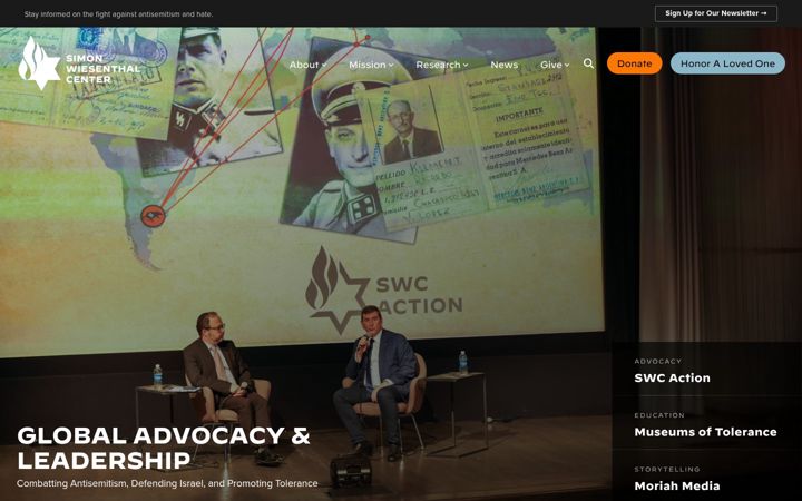 Screenshot of wiesenthal.org