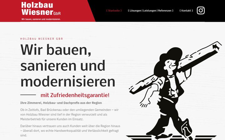 Ekraanipilt saidist wiesner-holzbau.de