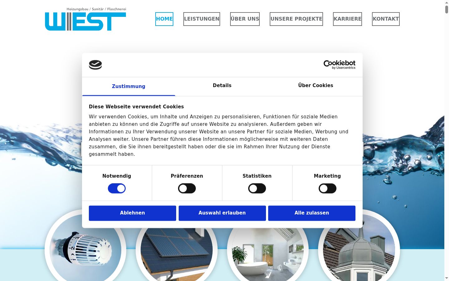 Screenshot of the consent banner shown before any interaction