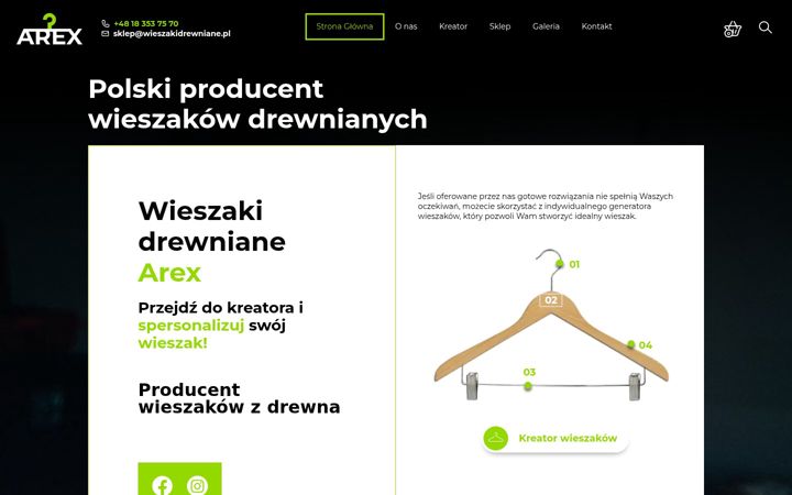 Captura de pantalla de wieszakidrewniane.pl