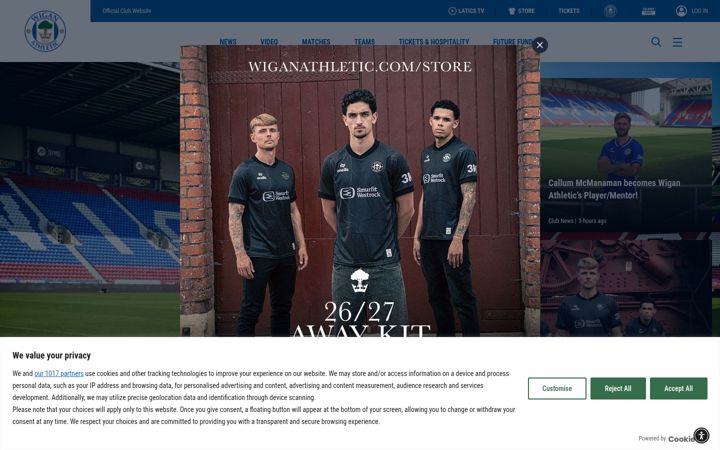 Screenshot of wiganathletic.com