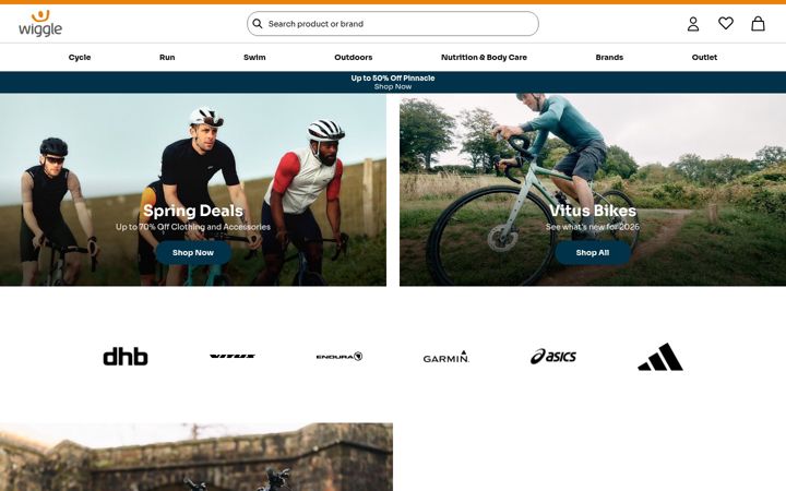 Screenshot of wiggle.com