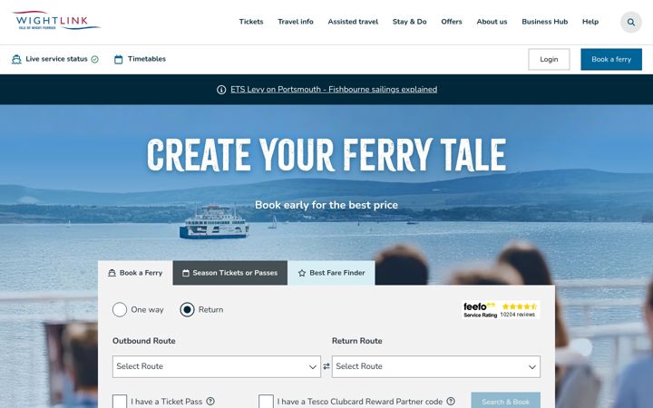 Screenshot of wightlink.co.uk