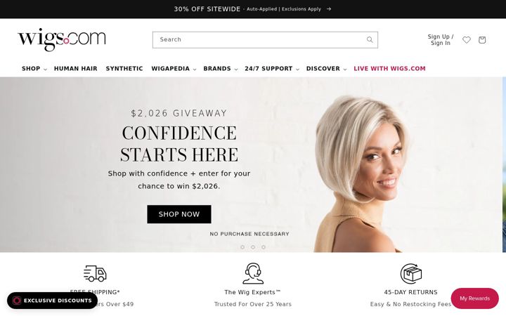 Screenshot of wigs.com