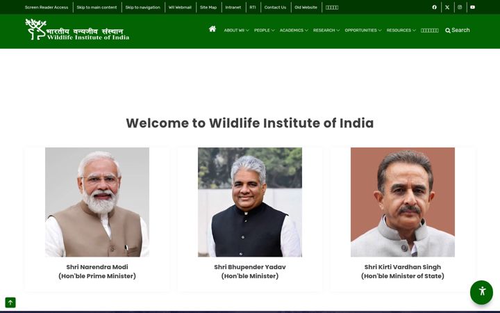 Screenshot of wii.gov.in