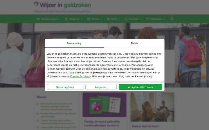Screenshot of wijzeringeldzaken.nl