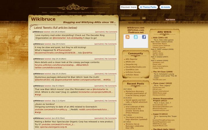 Screenshot of wikibruce.com