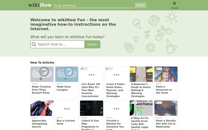 Screenshot of wikihow-fun.com