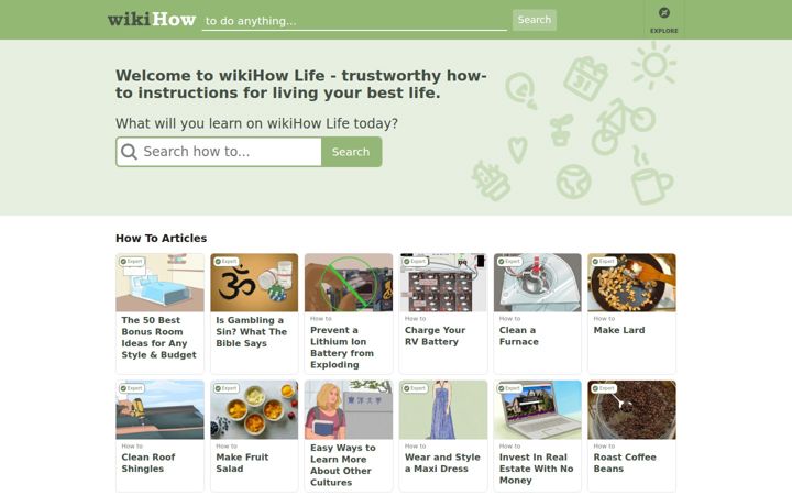 Screenshot of wikihow.life
