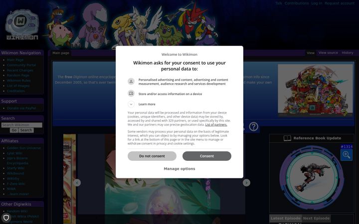 Screenshot of wikimon.net