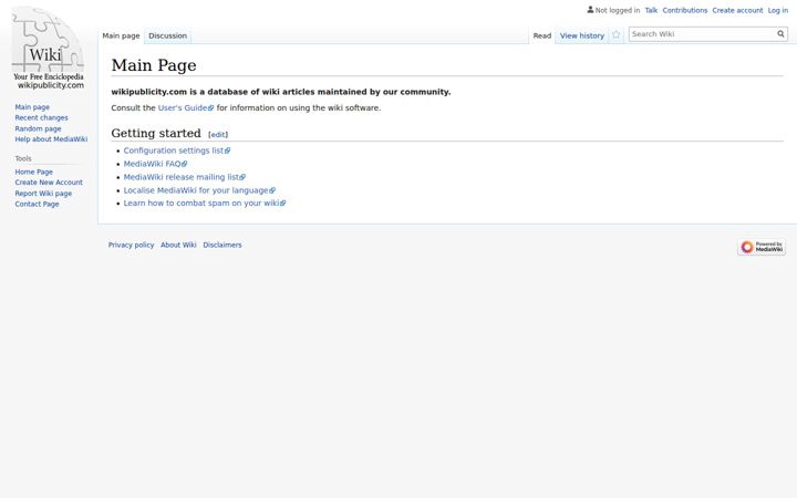 Screenshot of wikipublicity.com
