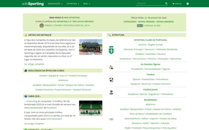 Screenshot of wikisporting.com