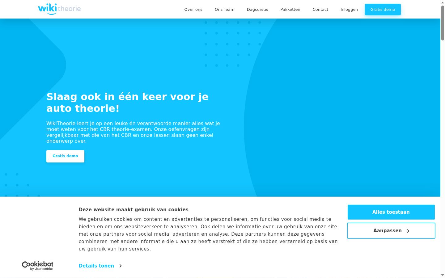 Screenshot of the consent banner shown before any interaction
