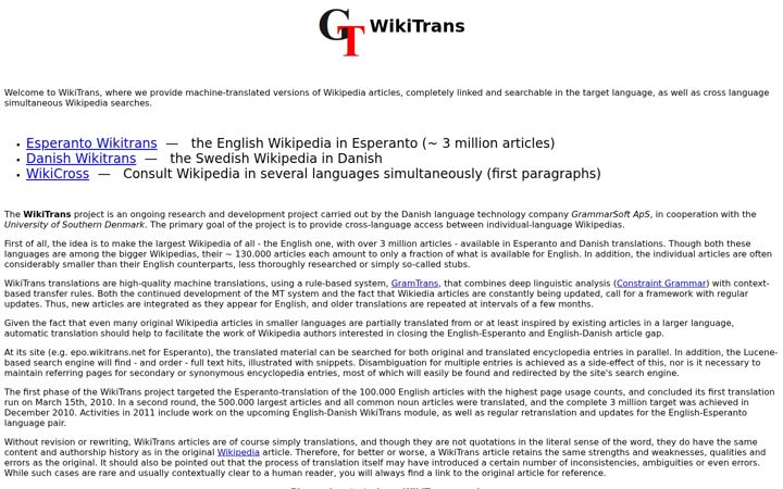 Screenshot of wikitrans.net